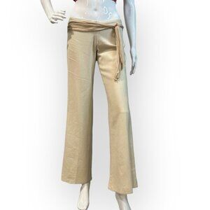 Vintage Nissa Linen Blend Hip Hugger Flared Pant